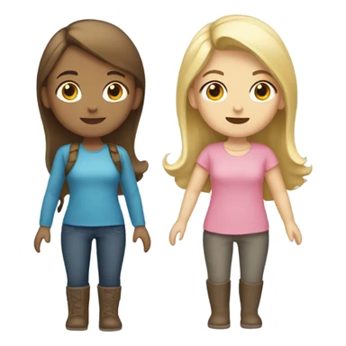 A Girl with Brown Hair and one with blond hair are Shopping sticker