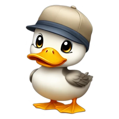 hyped cute duck wearing a flat cap sticker