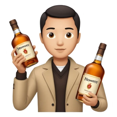 Asian man with hennessy sticker