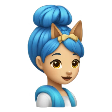 Shiba inu with blue hair girl sticker