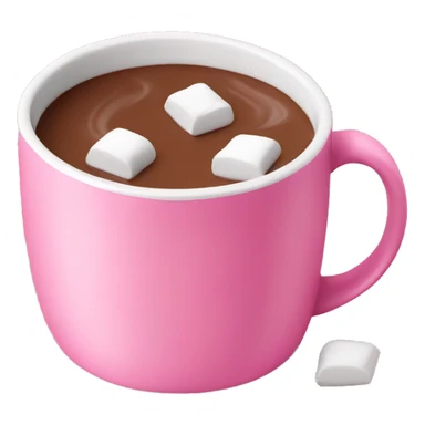 Hot chocolate in a pink mug with marshmallows  sticker