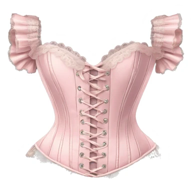 vintage rococo light pink corset with lace and frills  sticker