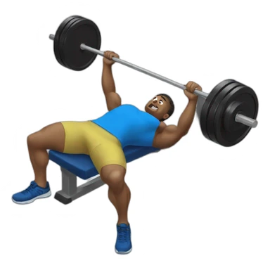 A guy doing bench press sticker