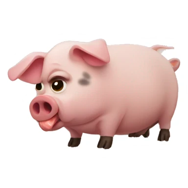 sausage eating slope pig sticker
