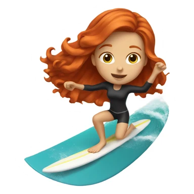 Redhead girl surfing sticker