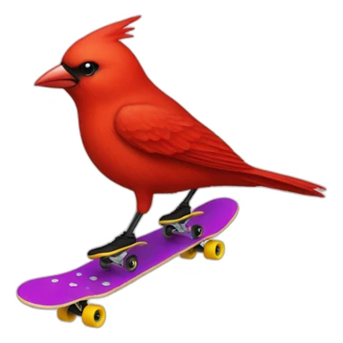 red bird on a skater sticker