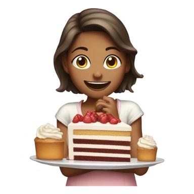 Girl eating cake  sticker