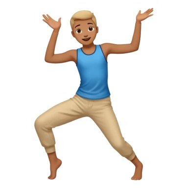 young dancing with the hands in his legs sticker