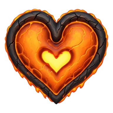 Molten lava magma heart sticker