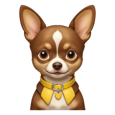 Chihuahua color chocolate con las patitas y pecho color café claro, un pequeño collar amarillo  sticker