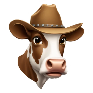 Cow with cowboy hat  sticker