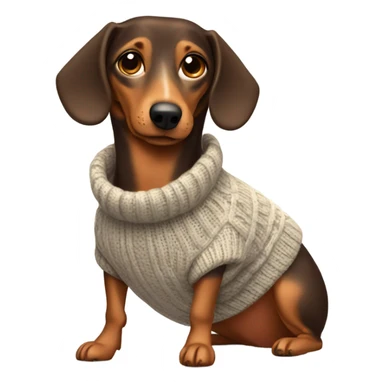 weenie dog wearing a sweater sticker
