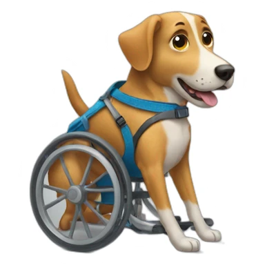 dog in wheelchair sticker