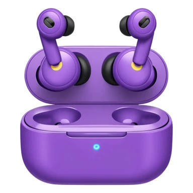 Purple wireless earbuds that wrap over the ear sticker