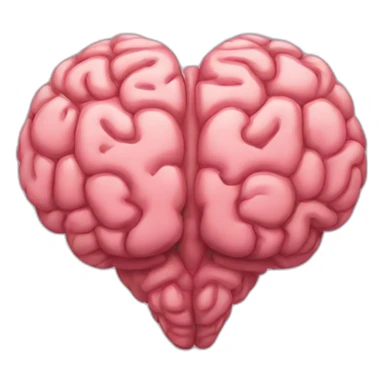 Brain in the shape of a heart sticker