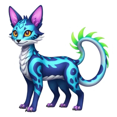 Neon Vibrant Pulsating Trail-glowing Chromatic Trico-Serval-Absol-Silvally-Dragon-Snake-fusion-hybrid sticker