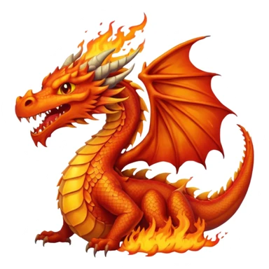 um dragão pegando fogo sticker