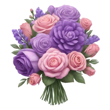 Huge purple pastel flower bouquet with different flowers and pink tones and roses sticker