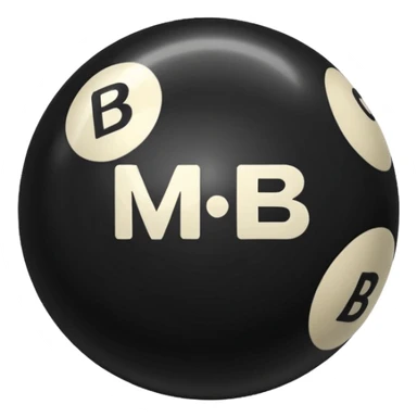 Black pull Ball with MB written on it. Nothing else no holes or anything. sticker