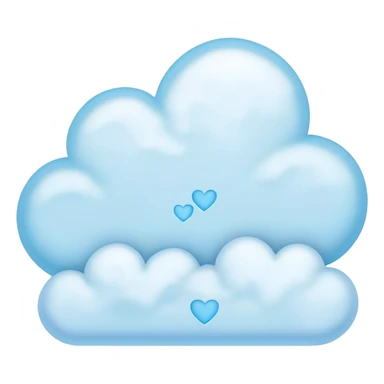 cloud with small pastel blue hearts sticker