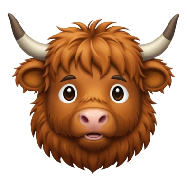 highland cow emoji outline sticker