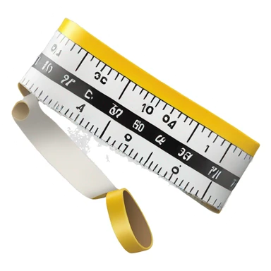 a white measuring tape sticker