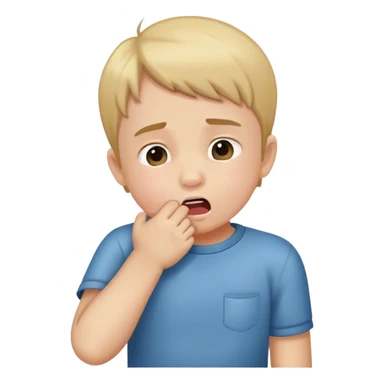 child coughing into their elbow, friendly and clear sticker