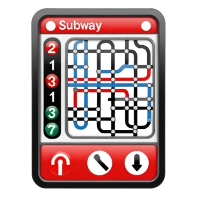 Map Panel – red route diagram, Subway Sign. sticker