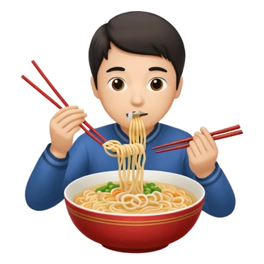 single bowl of noodles for one person eating sticker