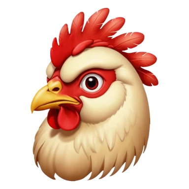 A chicken head that looks retarded sticker
