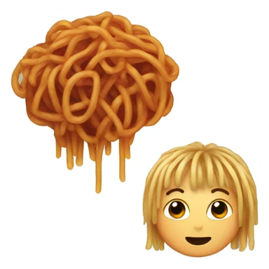 hair looks like spaghetti with meatballs sticker