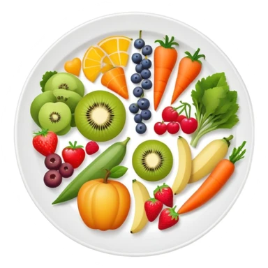 healthy food plate with fruits and vegetables sticker