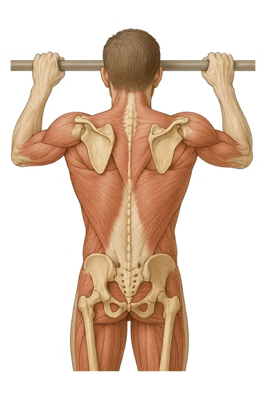 vista delle scapole durante le trazioni, visione anatomica sticker