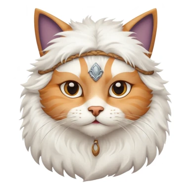 viking white cat sticker