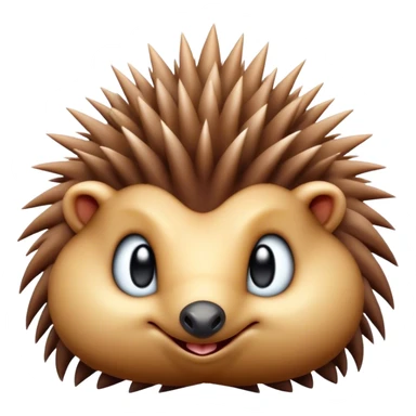 Cinematic Cute Echidna Portrait Emoji, Head tilted playfully and inquisitively, featuring a fuzzy, spiky fur with an adorably scrunched face and a cute, pointed snout, round, sparkling eyes filled with gentle curiosity, Simplified yet irresistibly adorable features, highly detailed, glowing with a warm, friendly glow, high shine, affectionate and quirky, stylized with a touch of natural whimsy, bright and endearing, soft glowing outline, capturing the essence of a mischievous yet loving echidna, so playful it feels like it could nuzzle out of the screen into your arms! sticker