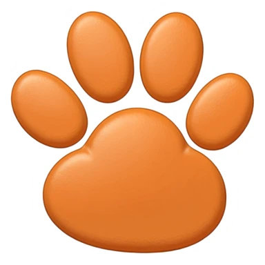 a very light pale pastel orange pawprint sticker