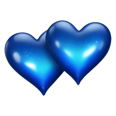 Deep blue sparkling two love hearts sticker
