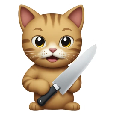 cat holding a knife  sticker