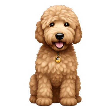 fluffy light brown golden doodle sticker