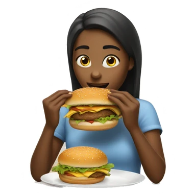 Girl eating Burger  sticker