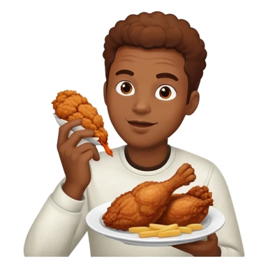 Black man eating chicken sticker