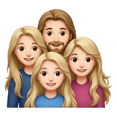 3 loving friends, 1 man and 2 girls with long hair sticker