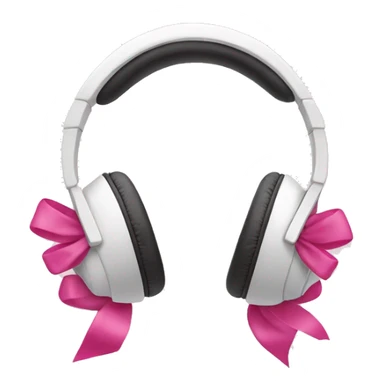 White headphones with two pink bows sticker