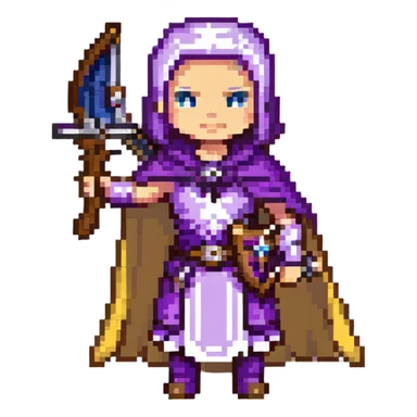 Archer Queen from Clash Royale with crossbow and purple cape sticker