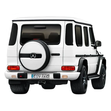 White Mercedes gwagon back sticker