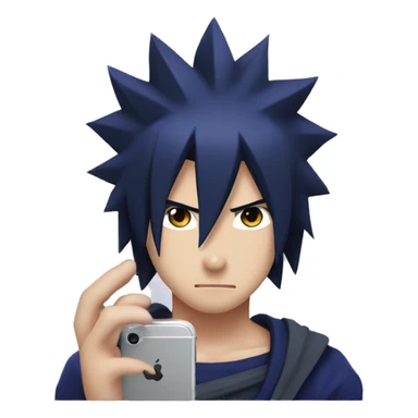 Sasuke uchiha with a iphone sticker