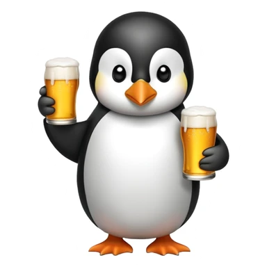 A Penguin with abeer sticker