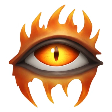 Eye of Sauron, glowing orange iris, surrounded by flames. sticker