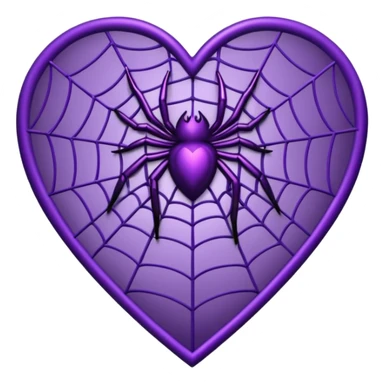 heart with purple gothic spiderweb sticker