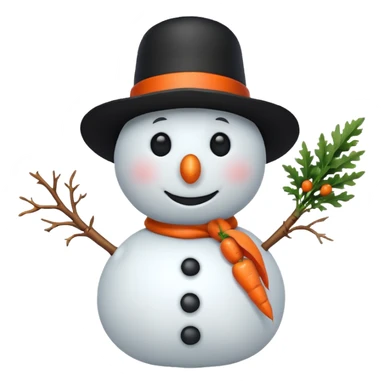snowman with hat with out carrot  sticker